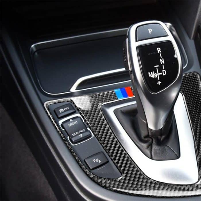 Dekorativer Aufkleber mit dreifarbiger Kohlefaser-Auto-Schalttafel für BMW (F30) 2013-2017 / (F34) 2013-2017, für Linksfahrten geeignet – Bild 5