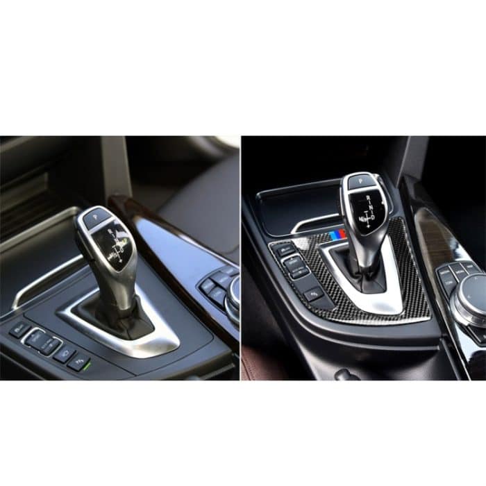 Dekorativer Aufkleber mit dreifarbiger Kohlefaser-Auto-Schalttafel für BMW (F30) 2013-2017 / (F34) 2013-2017, für Linksfahrten geeignet – Bild 6