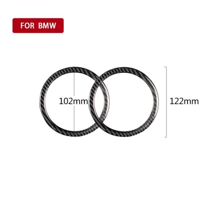 Carbon Fiber Car Horn Circle Dekorativer Aufkleber für BMW E90 / E84 / 320i / 325i – Bild 4