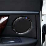 Dreifarbiger Auto-Horn-Kreis-Aufkleber aus Kohlefaser für BMW E90 / E84 / 320i / 325i