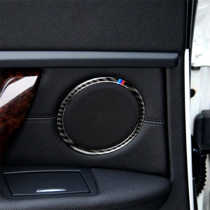 Dreifarbiger Auto-Horn-Kreis-Aufkleber aus Kohlefaser für BMW E90 / E84 / 320i / 325i – Bild 1
