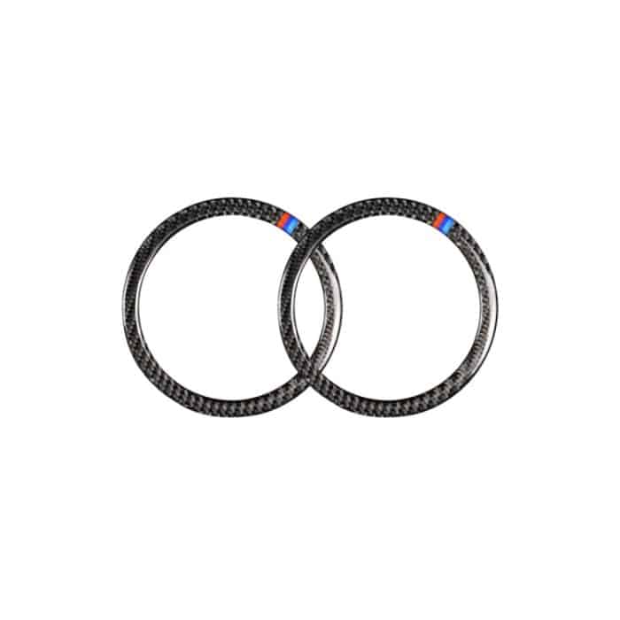 Dreifarbiger Auto-Horn-Kreis-Aufkleber aus Kohlefaser für BMW E90 / E84 / 320i / 325i – Bild 2