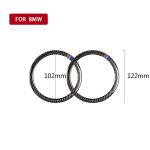 Dreifarbiger Auto-Horn-Kreis-Aufkleber aus Kohlefaser für BMW E90 / E84 / 320i / 325i – Bild 4