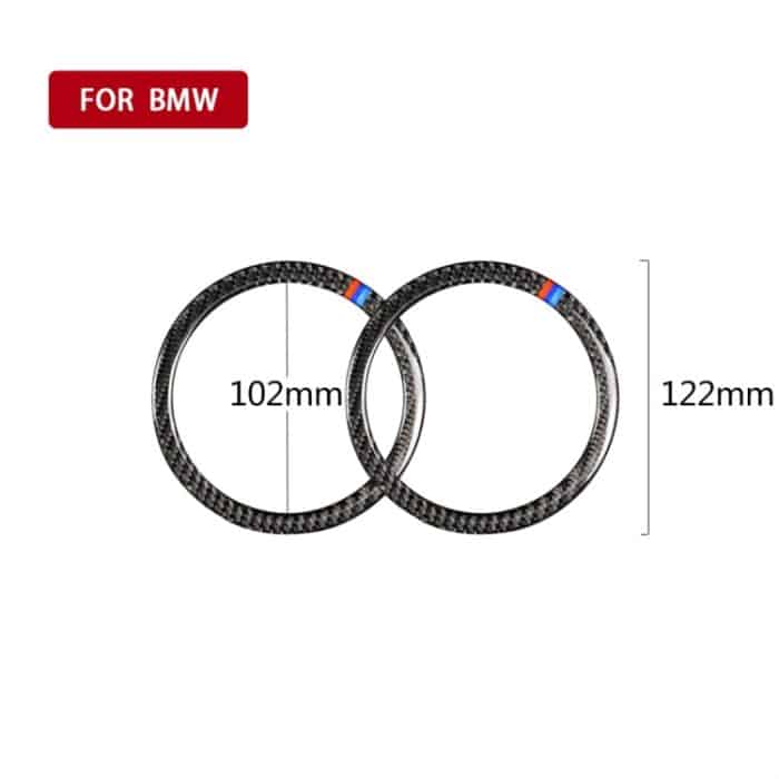 Dreifarbiger Auto-Horn-Kreis-Aufkleber aus Kohlefaser für BMW E90 / E84 / 320i / 325i – Bild 4