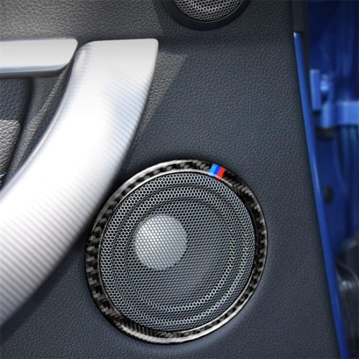 Dreifarbiger Auto-Horn-Kreis-Aufkleber aus Kohlefaser für BMW E90 / E84 / 320i / 325i – Bild 5