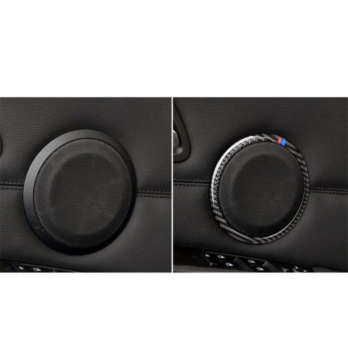Dreifarbiger Auto-Horn-Kreis-Aufkleber aus Kohlefaser für BMW E90 / E84 / 320i / 325i – Bild 6