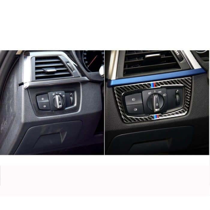 Dreifarbiger Autoscheinwerferschalter für Kohlefaser Dekorativer Aufkleber für BMW F30 2013-2017 / F34 2013-2017 – Bild 6