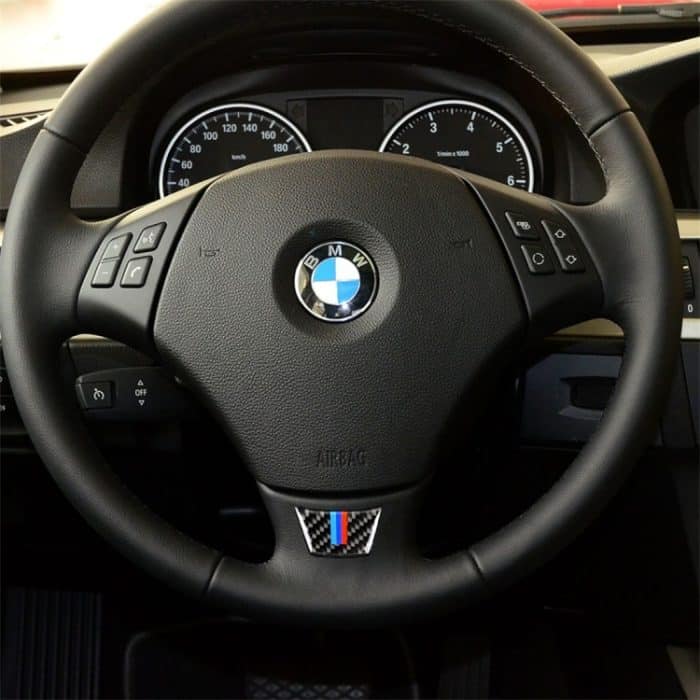 Little B Version Dreifarbiger Carbon Lenkrad Autolenkrad Dekorativer Aufkleber für BMW E90 2005-2012 – Bild 5
