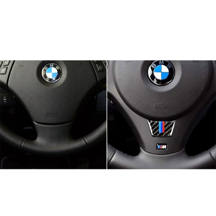 Little B Version Dreifarbiger Carbon Lenkrad Autolenkrad Dekorativer Aufkleber für BMW E90 2005-2012 – Bild 6