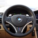 Groß A Version Dreifarbige Carbon Lenkrad Autolenkrad Dekorativer Aufkleber für BMW E90 2005-2012 – Bild 5
