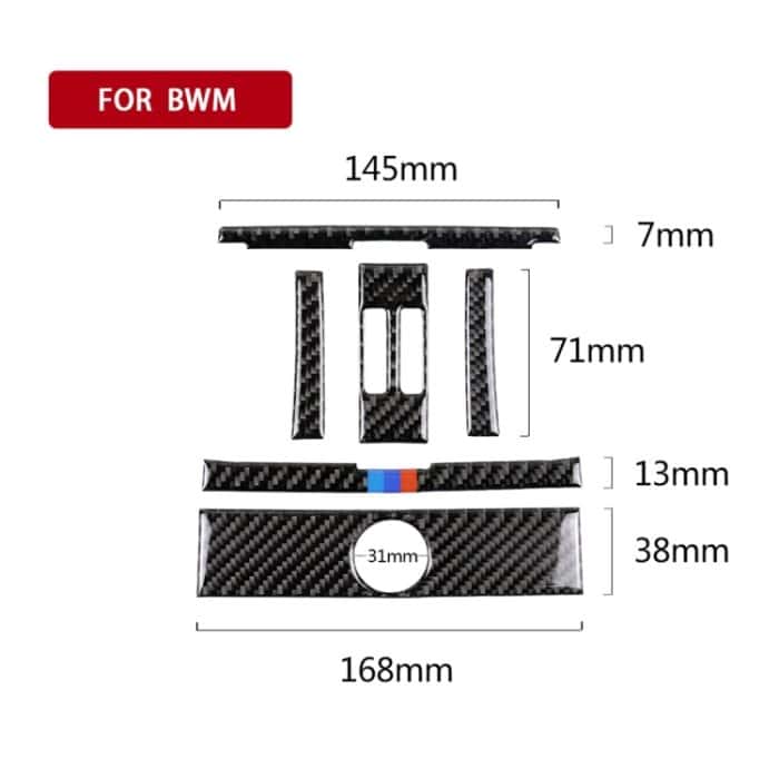 6 PCS Dreifarbiger Carbonfaser-Heckausgang für BMW F30 2013-2015 / F34 2013-2016 – Bild 5