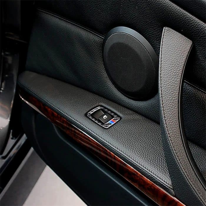 2 PCS Dreifarbiges Kohlefaserauto links Fahrlift Verkleidungsaufkleber für BMW E92 2005-2012, Durchmesser: 40,4 cm – Bild 6