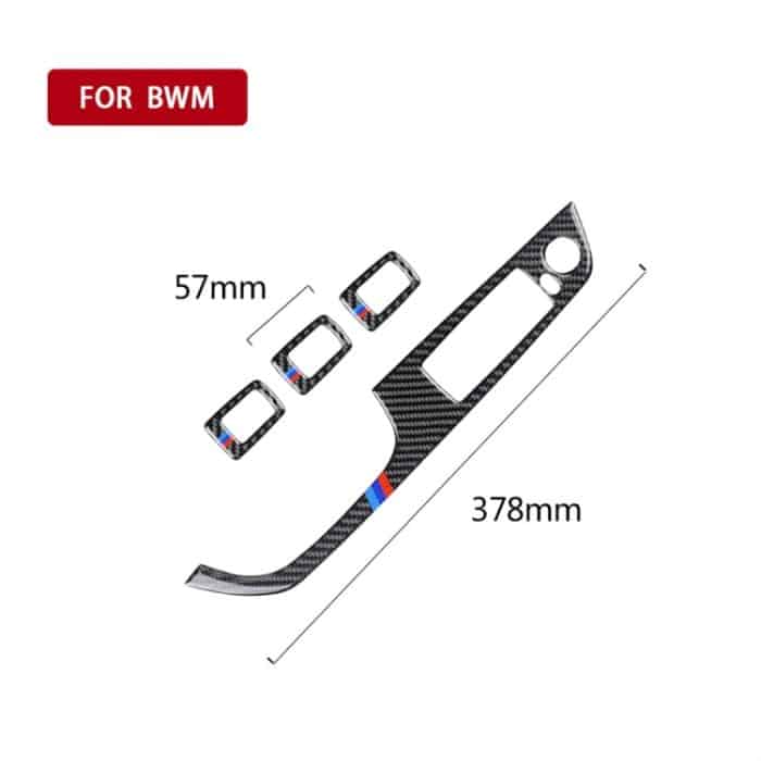 4 PCS Dreifarbiges Kohlefaserauto links Fahrlift Verkleidungsaufkleber ohne Falten für BMW E90 / 320i / 325i, Durchmesser: 37,8 cm – Bild 5