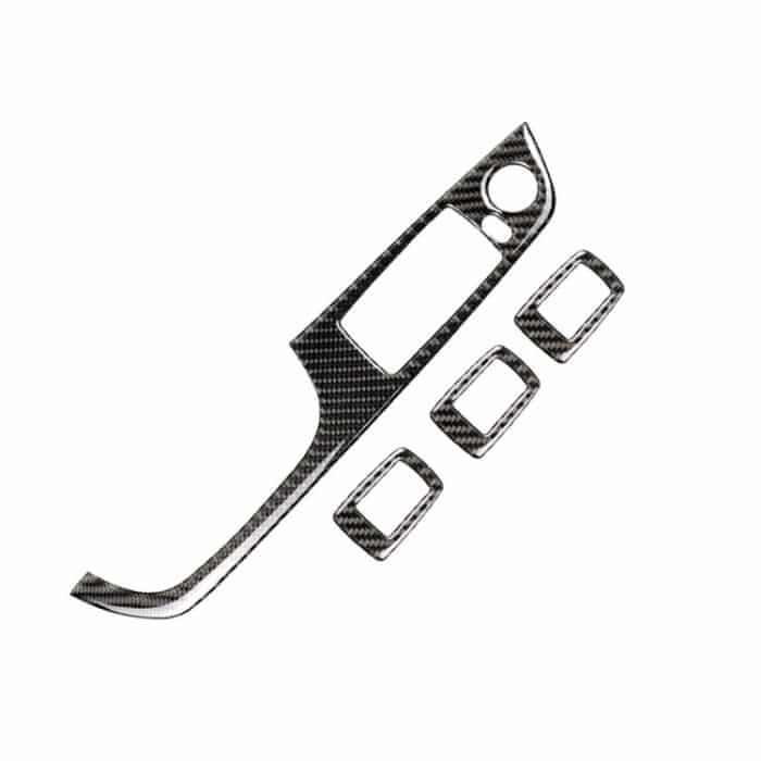 4 PCS Kohlefaser Auto links Fahrlift Verkleidung Aufkleber ohne Falten für BMW E90 / 320i / 325i, Durchmesser: 37,8 cm – Bild 2