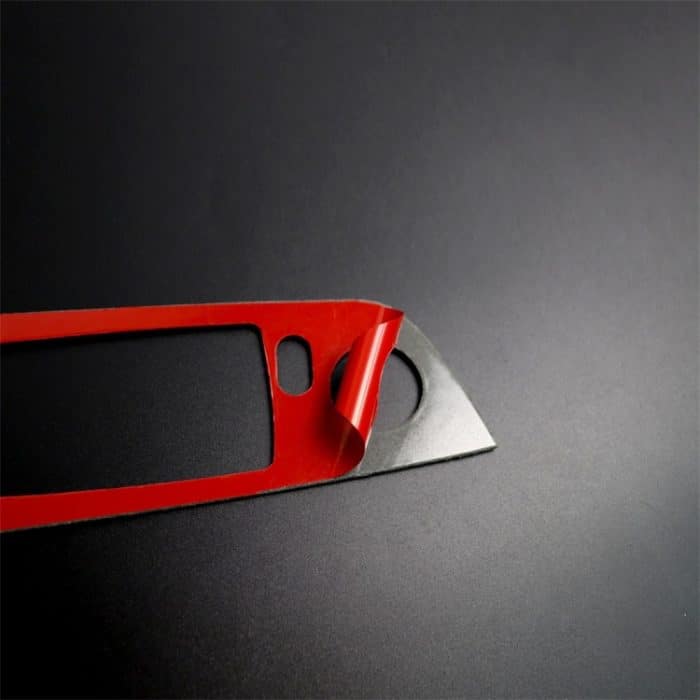 4 PCS Kohlefaser Auto links Fahrlift Verkleidung Aufkleber ohne Falten für BMW E90 / 320i / 325i, Durchmesser: 37,8 cm – Bild 3