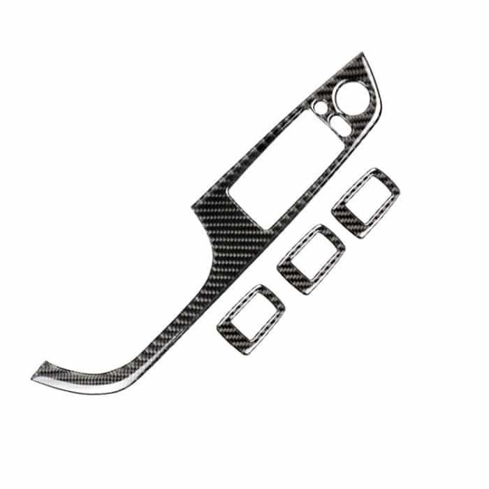 4 PCS Kohlefaser Auto links Fahrlift Verkleidung Aufkleber mit Klapp für BMW E90 / 320i / 325i, Durchmesser: 35,8 cm – Bild 2