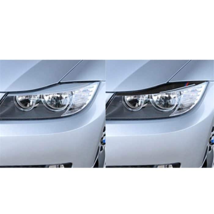 1 Paar Kohlefaser-Autolampen-Augenbrauen-dekorativer Aufkleber für BMW E90 / 318i / 320i / 325i 2009-2012, Lamp Eyebrow(Three Color), Lamp Eyebrow – Bild 6