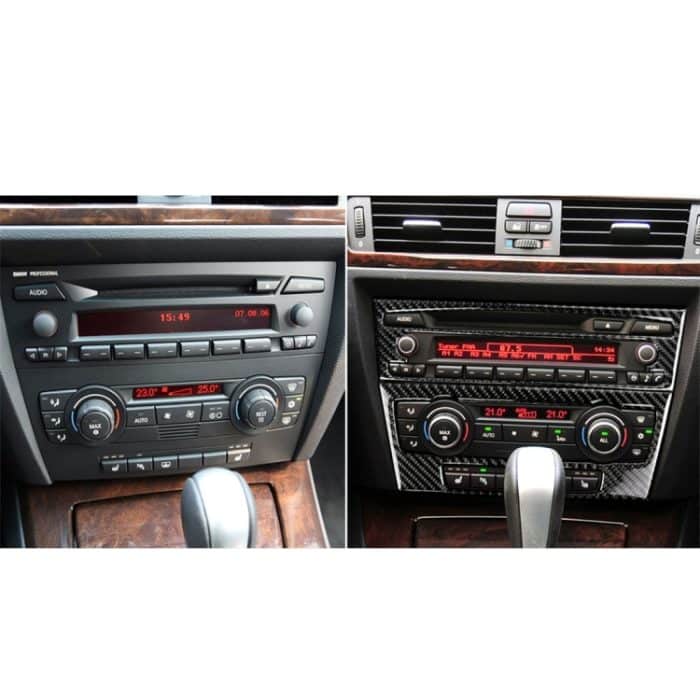 Carbon CD Central Control CD Panel Dekorativer Aufkleber für BMW E90 / E92 2005-2012, keine Navigation mit Loch – Bild 6