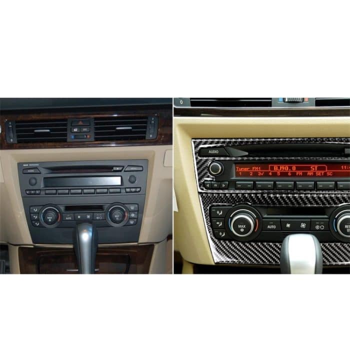 Carbon CD Central Control CD Panel Dekorativer Aufkleber für BMW E90 / E92 2005-2012, keine Navigation ohne Loch – Bild 6