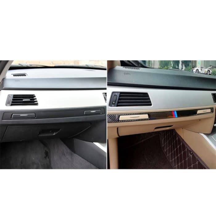 Dreifarbiger dekorativer Aufkleber aus Kohlefaser für die rechte Fahr- und Mittelsteuerung für BMW E90 / E92 / E93 2005–2012, Right Driving Middle Control(Three Color), Right Driving Middle Control – Bild 6