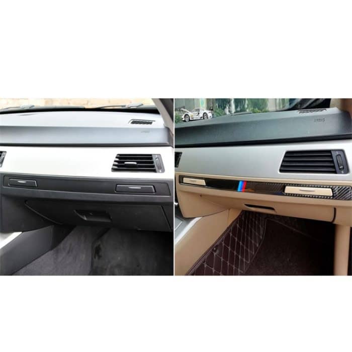 Dreifarbiger Carbonfaserwagen links fahrend Mittelsteuerung Dekorativer Aufkleber für BMW E90 / E92 / E93 2005-2012 – Bild 6