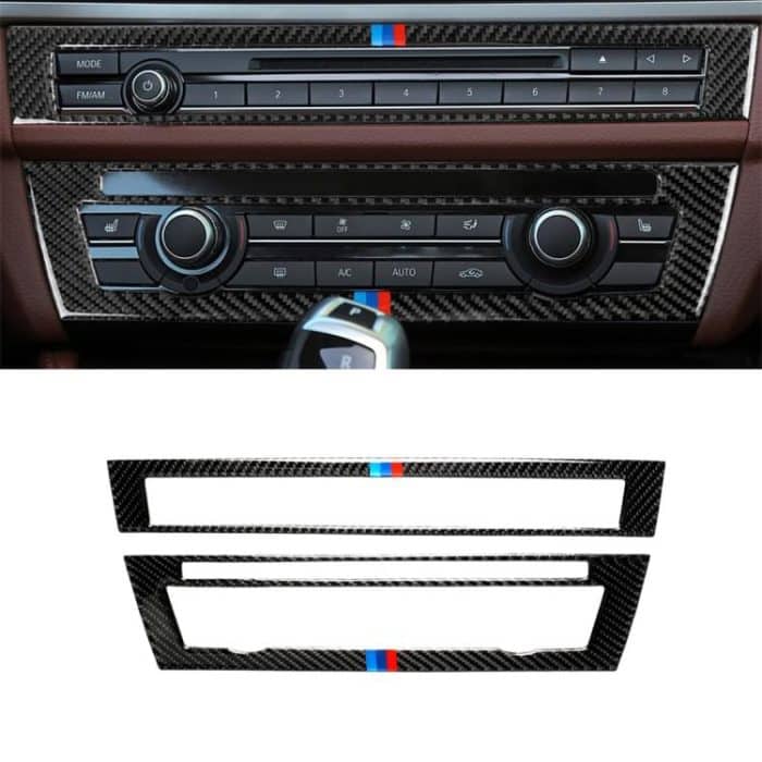 CRP8202A.jpg Dreifarbiger dekorativer Aufkleber für Auto-CD-Panel aus Kohlefaser für BMW 5er F10 2011–2017, CD Panel(Three Color), CD Panel – Bild 1