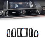 5 Stück Kohlefaser-Auto-Luftauslass-dekorativer Aufkleber für BMW 5er F10 2011–2017, Air Outlet(Three Color), Air Outlet