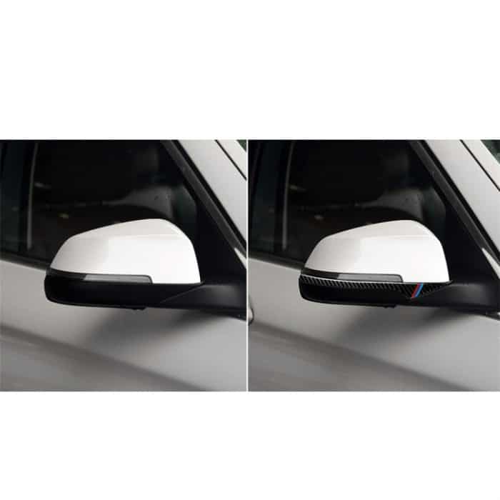 Dreifarbiger A-Carbonfaser-Auto-Rückspiegel-Stoßstangenstreifen, dekorativer Aufkleber für BMW 5er E60 2008–2010/F10 2011–2017/F07 2010–2015/F01 2010–2015, Rearview Mirror(Three ColorB), Rearview Mirror(Three ColorA), Rearview Mirror – Bild 6