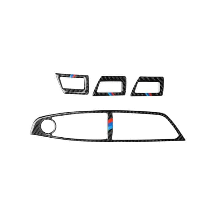 Dreifarbiger dekorativer Aufkleber aus Karbonfaser für das linke Fahr-Hebepaneel für den BMW 5er F10 2011–2018, Left Driving Lifting Panel(Three Color), Left Driving Lifting Panel – Bild 2