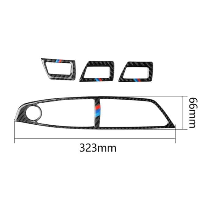 Dreifarbiger dekorativer Aufkleber aus Karbonfaser für das linke Fahr-Hebepaneel für den BMW 5er F10 2011–2018, Left Driving Lifting Panel(Three Color), Left Driving Lifting Panel – Bild 4