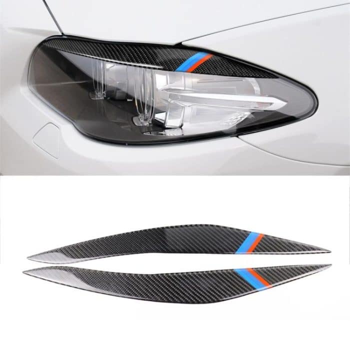 Dreifarbiger dekorativer Aufkleber für Autolampen-Augenbrauen aus Kohlefaser für BMW 5er F10 2010–2013, Lamp Eyebrow(Three Color), Lamp  Eyebrow – Bild 1