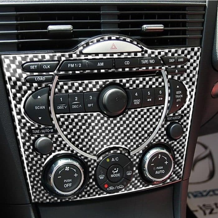 3 in 1 Auto Carbon Faser Armaturenbrett Multimedia Panel Dekorative Aufkleber für Mazda RX8 2004-2008, Links- und Rechtsantrieb Universal – Bild 6