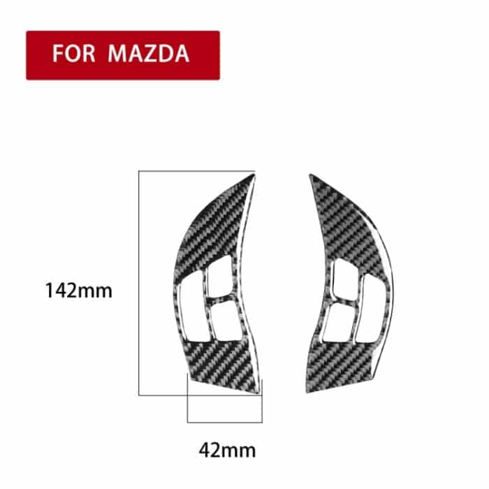 2 PCS Car Carbon Lenkrad Dekor Aufkleber für Mazda RX8 2004-2008, Links- und Rechtsantrieb Universal – Bild 2