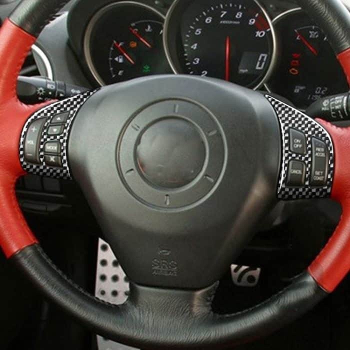 2 PCS Car Carbon Lenkrad Dekor Aufkleber für Mazda RX8 2004-2008, Links- und Rechtsantrieb Universal – Bild 5