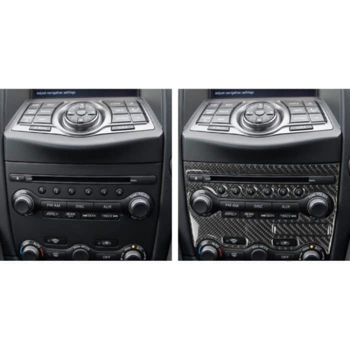 2 in 1 Auto Carbon Fiber Klimaanlage Einstellfeld Dekorativer Aufkleber für Nissan 370Z Z34 2009-, Links- und Rechtsantrieb Universal – Bild 6