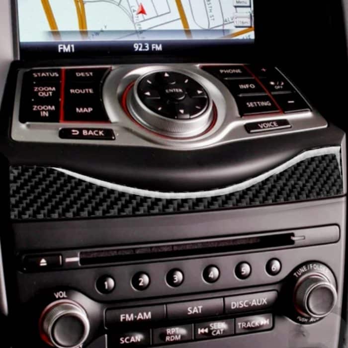 Auto Carbon Faser Multimedia Navigationstasten Panel Dekorleiste für Nissan 370Z Z34 2009-, Links- und Rechtsantrieb Universal – Bild 5
