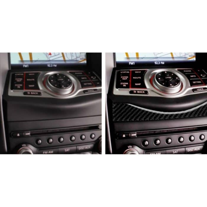 Auto Carbon Faser Multimedia Navigationstasten Panel Dekorleiste für Nissan 370Z Z34 2009-, Links- und Rechtsantrieb Universal – Bild 6