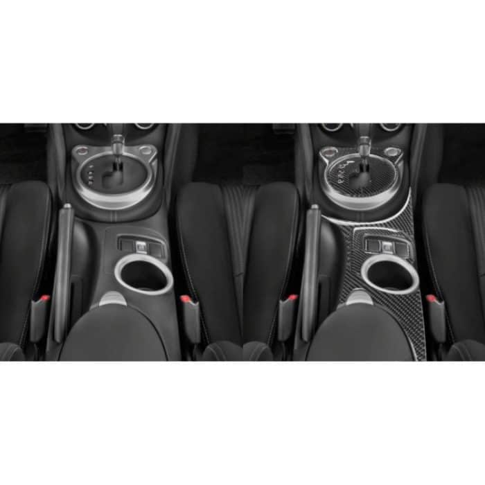 5 in 1 Auto Kohlefaser Getriebe Position Cup Holder Panel dekorative Aufkleber für Nissan 370Z Z34 2009-, Linksantrieb – Bild 6