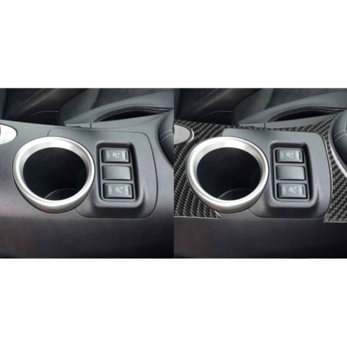 Auto Carbon Fiber Cup Holder Panel dekorative Aufkleber für Nissan 370Z Z34 2009-, Links- und Rechtsantrieb Universal – Bild 6