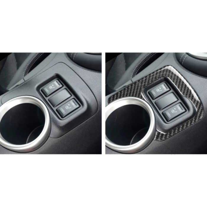 Auto Carbon Fiber Central Control Heizknopf Dekorativer Aufkleber für Nissan 370Z Z34 2009-, Links- und Rechtsantrieb Universal – Bild 6