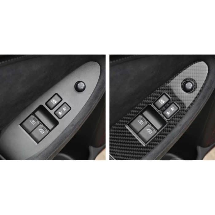 2 PCS Car Carbon Fiber Window Lift Panel Dekorativer Aufkleber für Nissan 370Z Z34 2009-, Linksantrieb niedrig konfiguriert – Bild 6