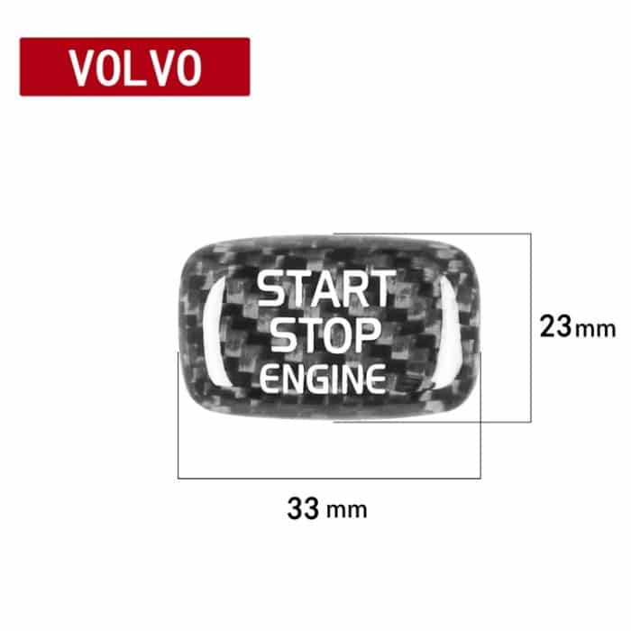 Auto-Carbon-Faser-Motor-Startknopf-dekorative Abdeckungsverkleidung für Volvo V40 2013–2019, For Volvo V40 2013-2019 (Black), For Volvo V40 2013-2019 (Red) – Bild 4