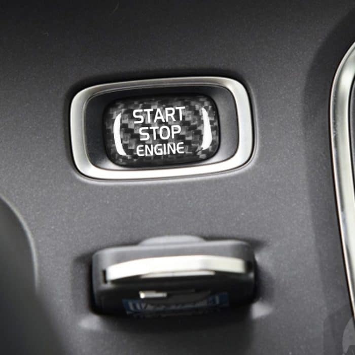 Auto-Carbon-Faser-Motor-Startknopf-dekorative Abdeckungsverkleidung für Volvo V40 2013–2019, For Volvo V40 2013-2019 (Black), For Volvo V40 2013-2019 (Red) – Bild 5