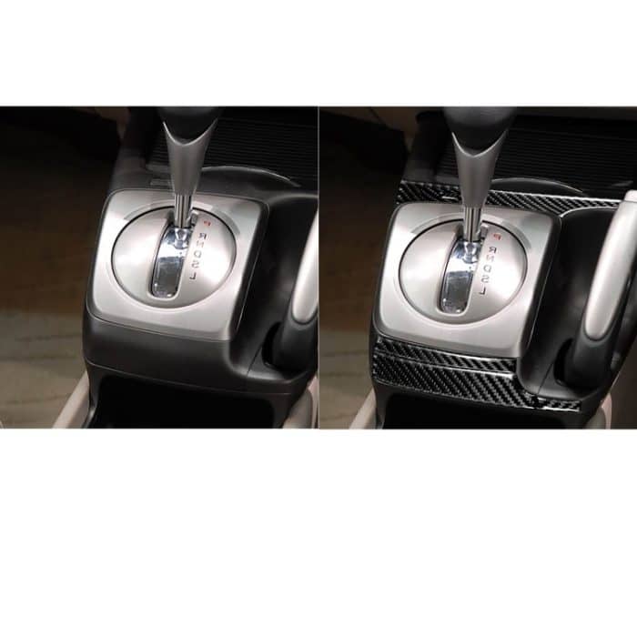 5 in 1 Autokohle-Kohlenstofffaserautomatische Getriebe dekorativer Aufkleber für Honda Civic 8. Generation 2006-2011, Rechtsfahrt – Bild 6
