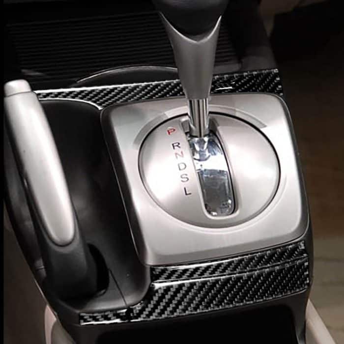 5 in 1 Autokohle-Kohlenstofffaser Automatische Getriebe dekorativer Aufkleber für Honda Civic 8. Generation 2006-2011, linke Fahrt – Bild 5