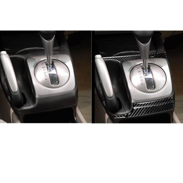 5 in 1 Autokohle-Kohlenstofffaser Automatische Getriebe dekorativer Aufkleber für Honda Civic 8. Generation 2006-2011, linke Fahrt – Bild 6
