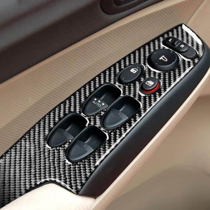 4 in 1 Autokohle-Kohlenstofffaser-Glashub-Panel dekorativer Aufkleber für Honda Civic 8. Generation 2006-2011, linke Fahrt – Bild 5