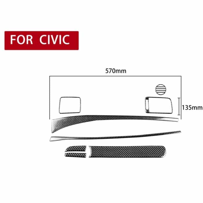 8 in 1 auto kohlenstofffaser vorne personensitz athhboard dekorativer aufkleber für honda civic 8th generation 2006-2011, linke fahren – Bild 2
