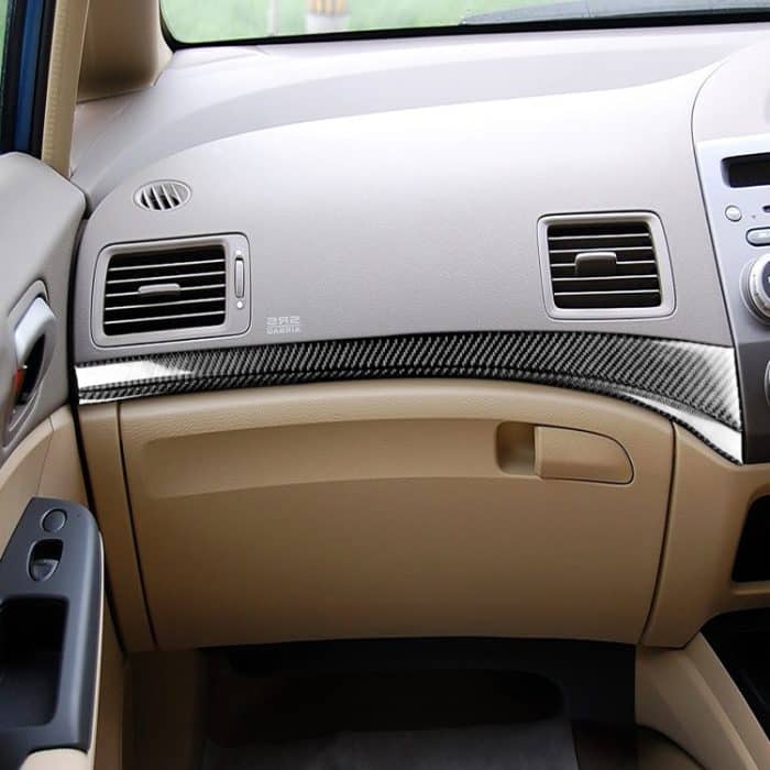 2 in 1 Autokohle-Kohlenstofffaser-Front-Passagiersitz-dekorativer Streifen für Honda Civic 8. Generation 2006-2011, Rechtsfahrt – Bild 5