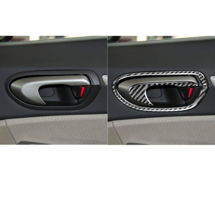 8 in 1 auto carbon türgriff dekorativer Aufkleber für Honda Civic 8. Generation 2006-2011, links und rechts Antrieb universell – Bild 6